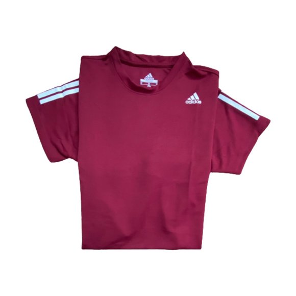 Adidas Men's Dry Fit Maroon Short Sleeve Training  T-Shirt Size S, L - Picture 2 of 7